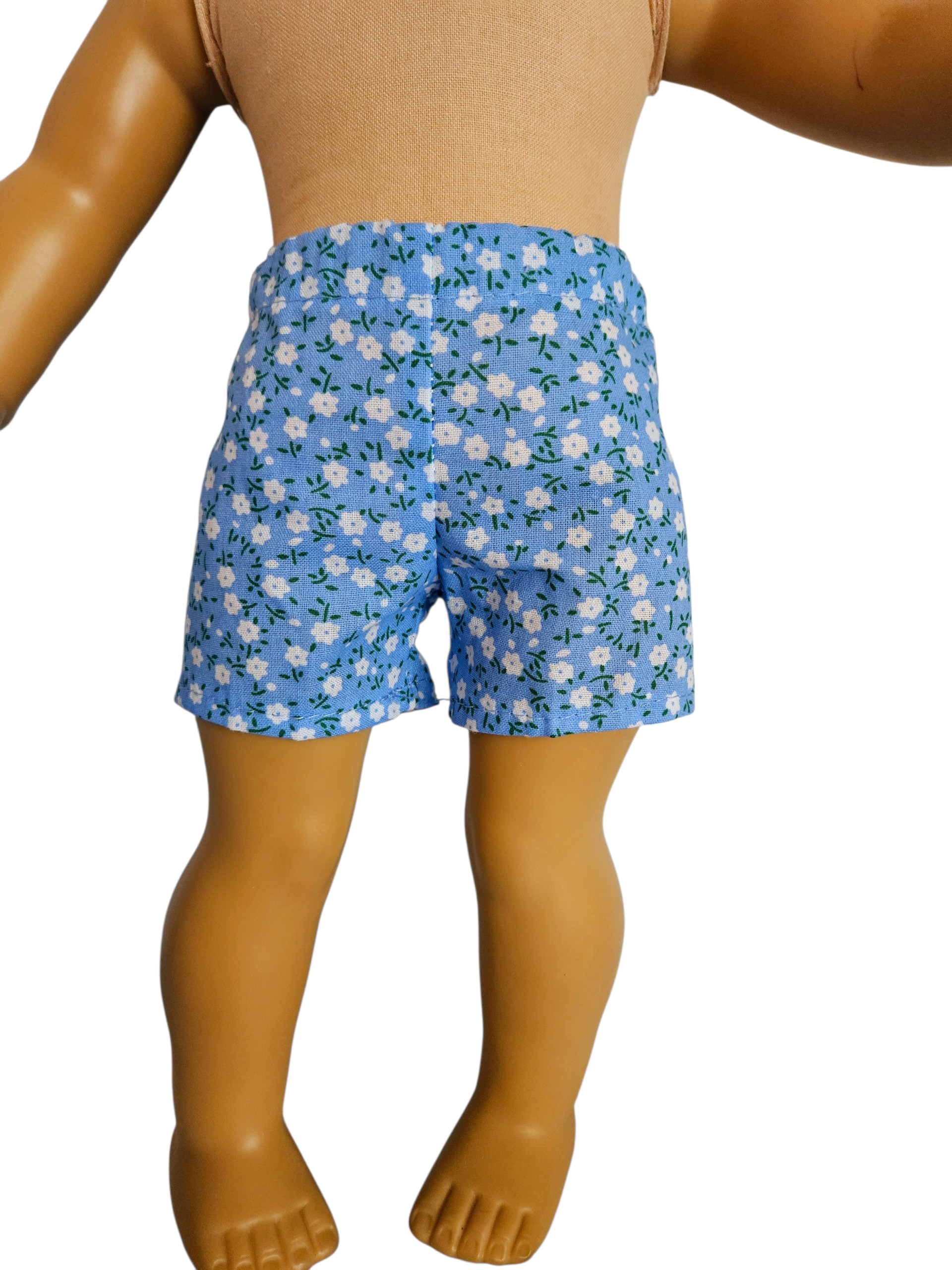 18 inch doll Blue Floral & Polka Dot Short Outfit