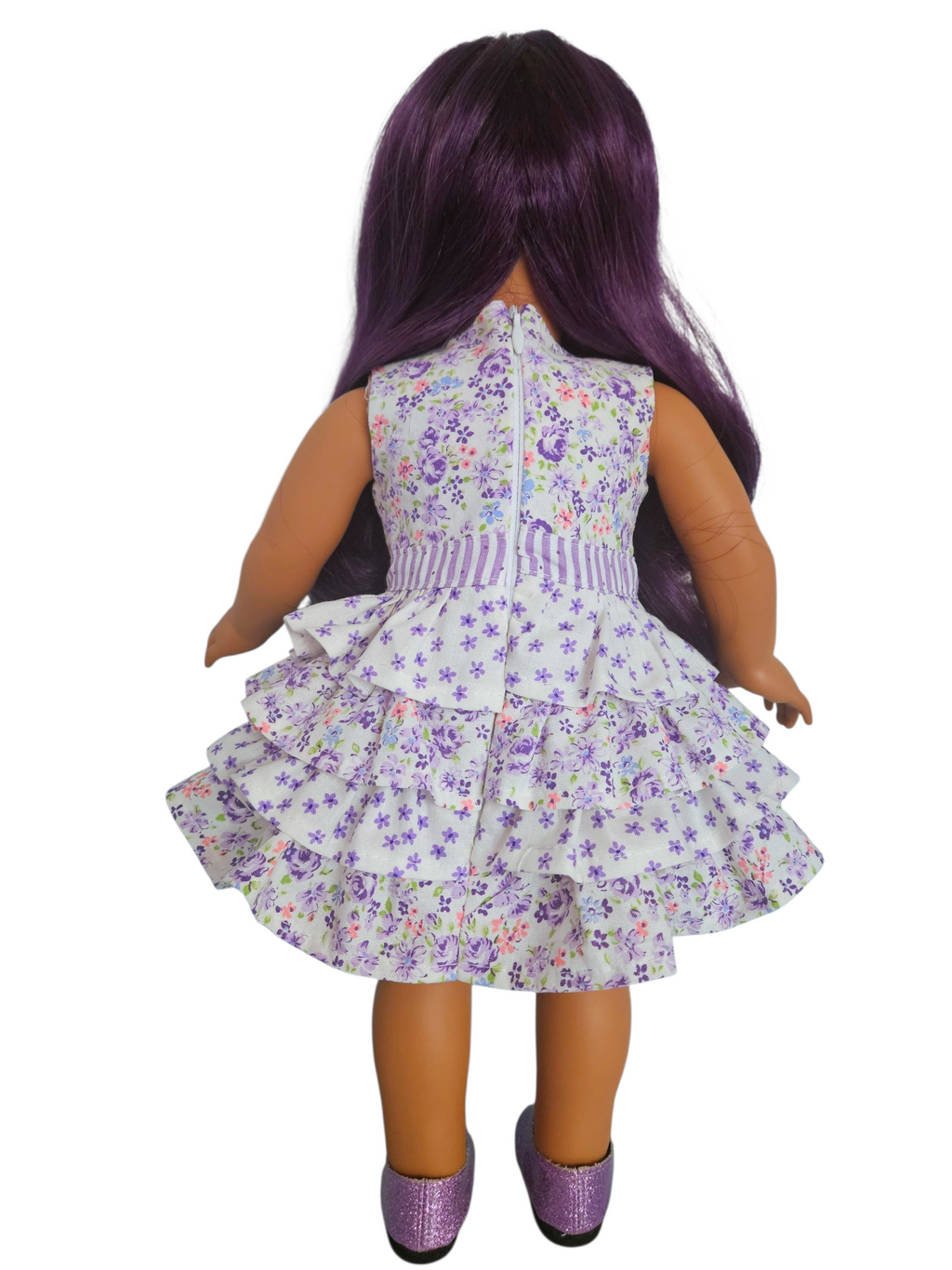 18 inch doll Purple Ruffle Dress