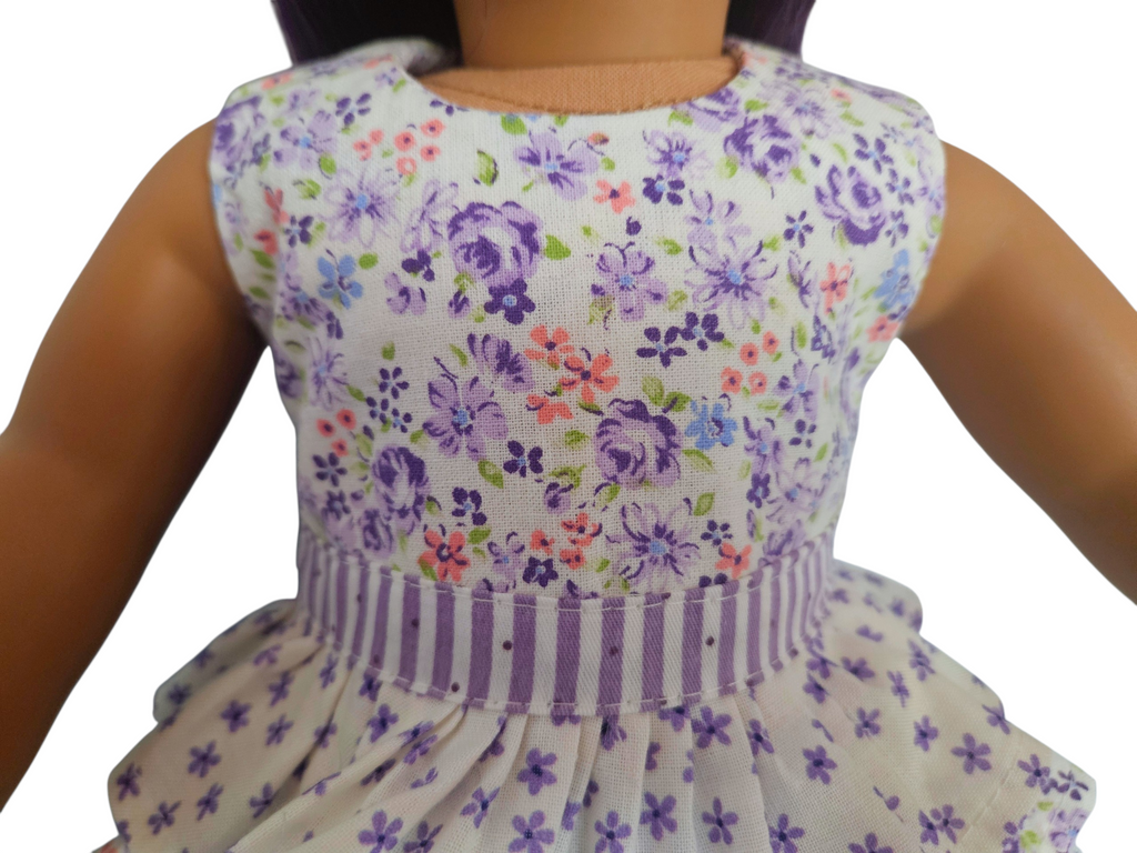 18 inch doll Purple Ruffle Dress