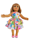 18 inch doll Spring Floral Ruffle Dress