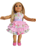 18 inch doll Pink & Purple Ruffle Dress
