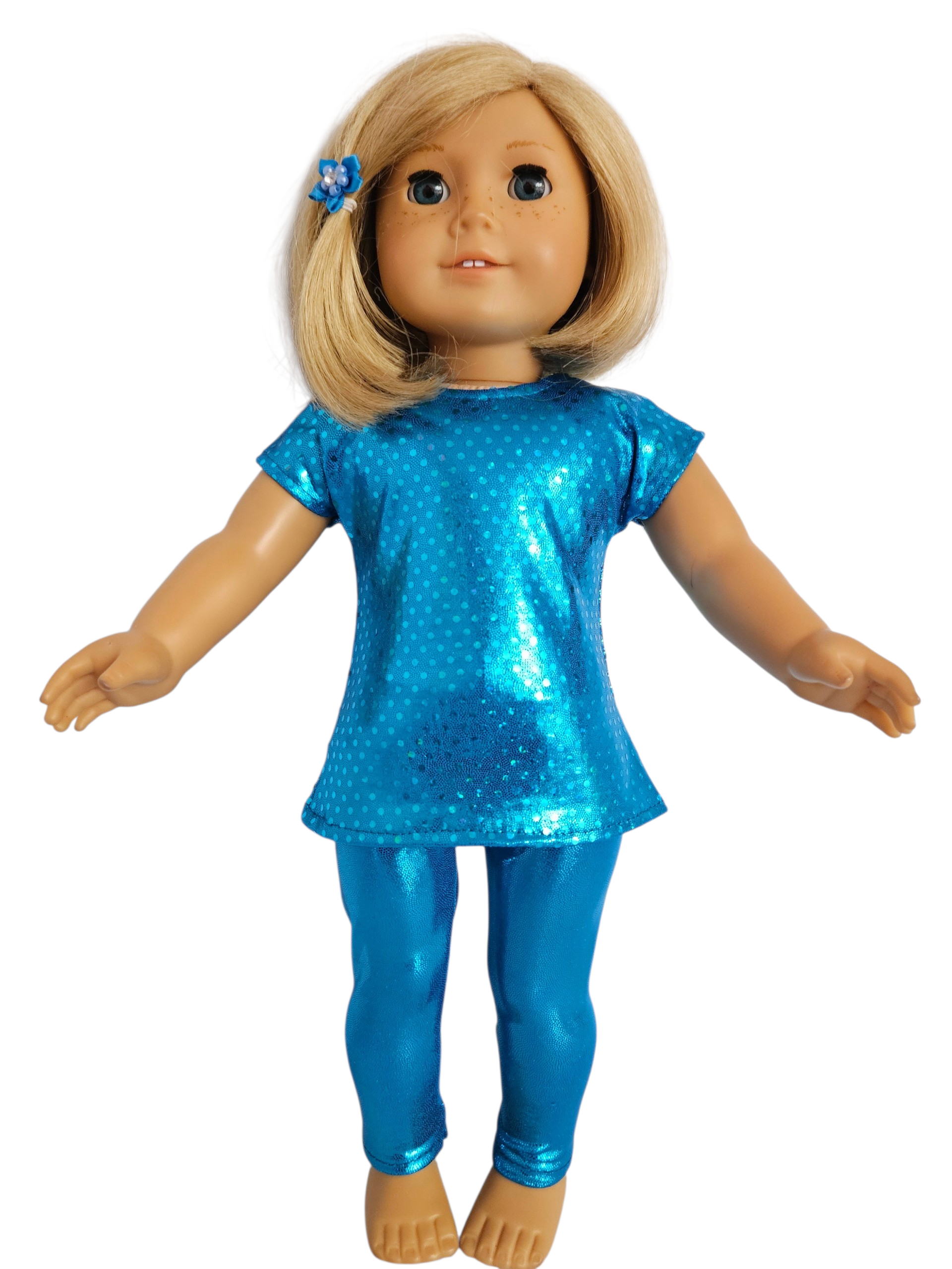18 inch doll Turquoise Top and Leggings