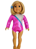 18 inch doll Pink & Silver Gymnastic Leotard