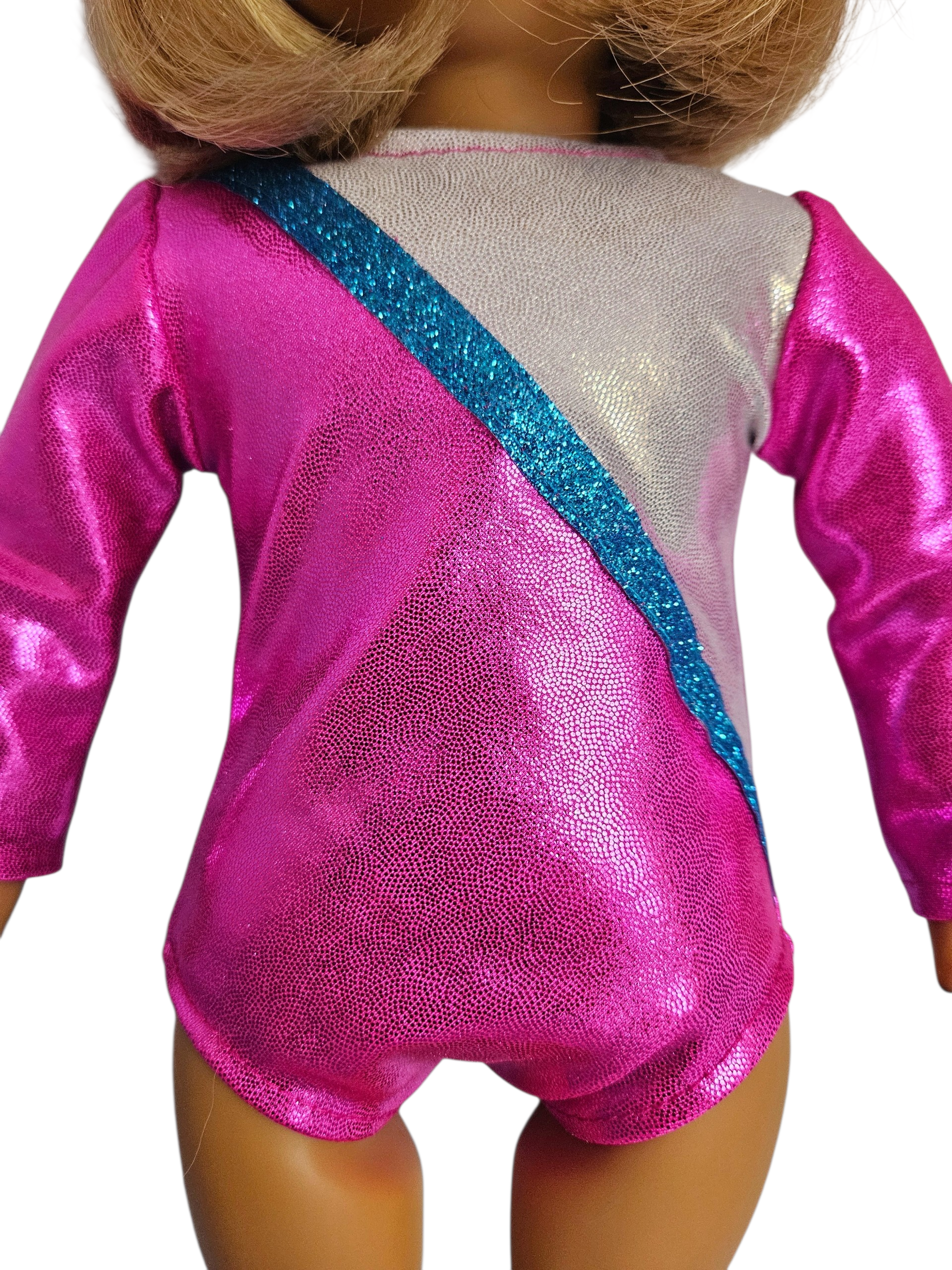 18 inch doll Pink & Silver Gymnastic Leotard