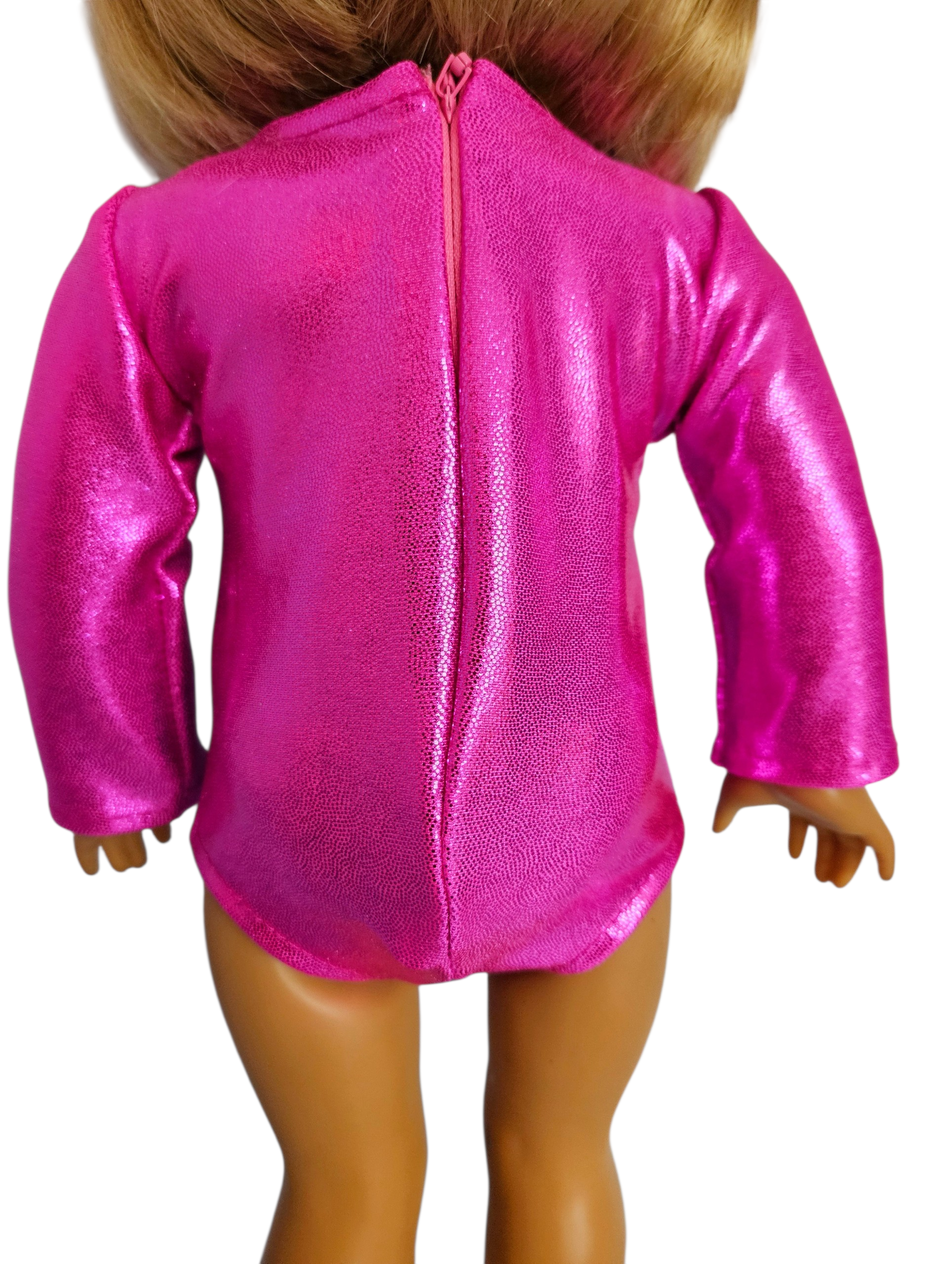 18 inch doll Pink & Silver Gymnastic Leotard