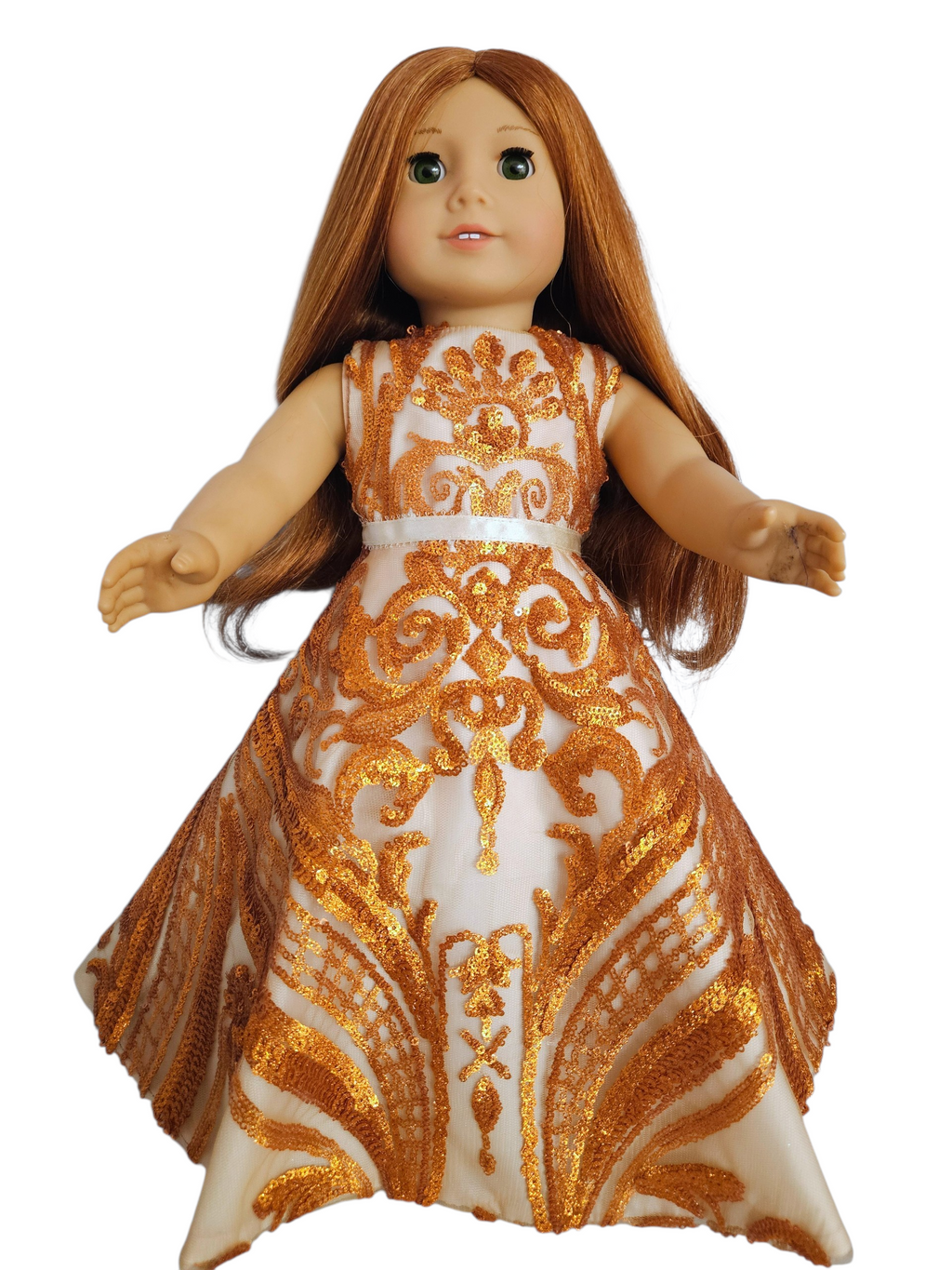 18 inch doll Copper Sequin Gown