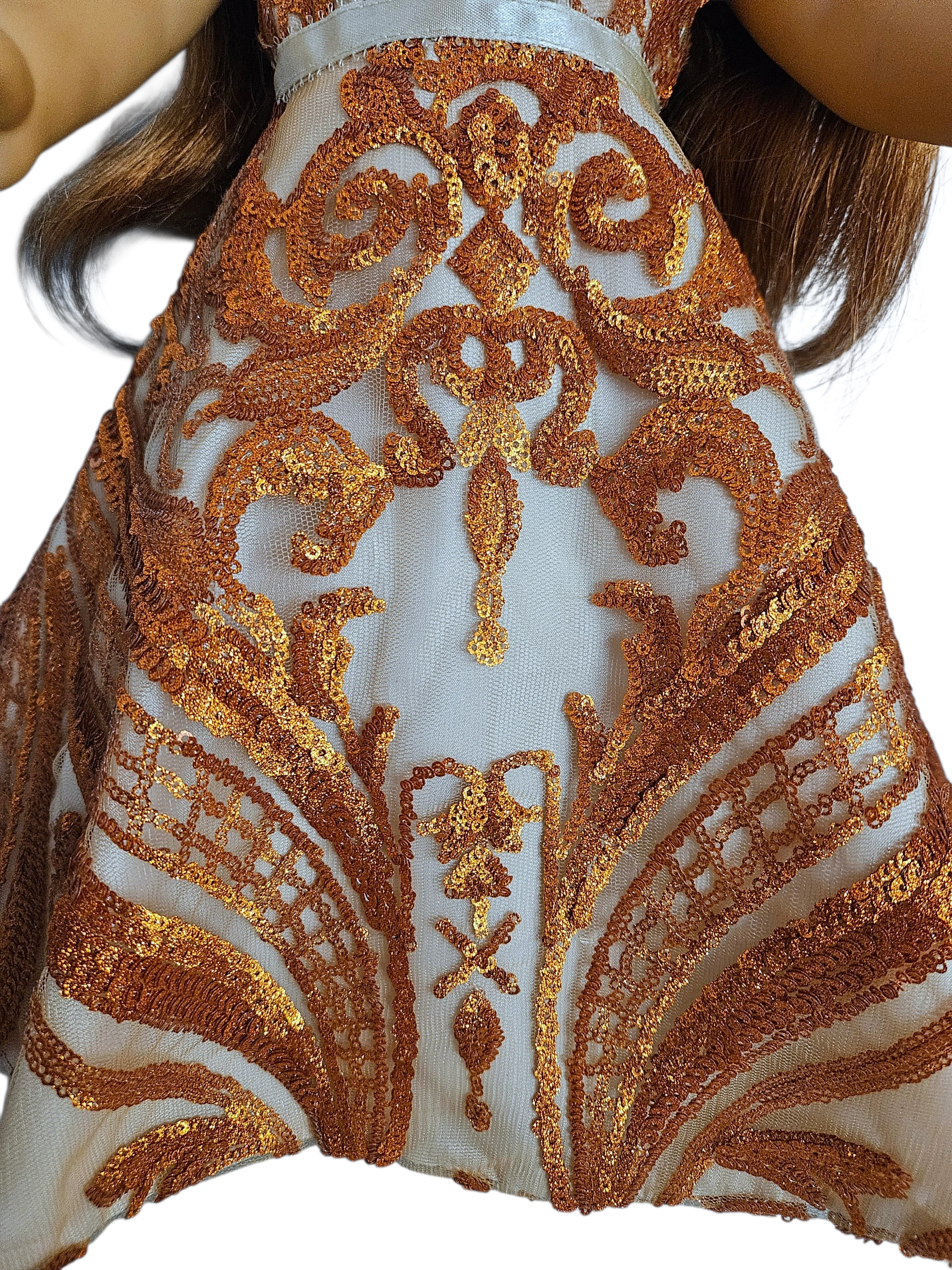 18 inch doll Copper Sequin Gown