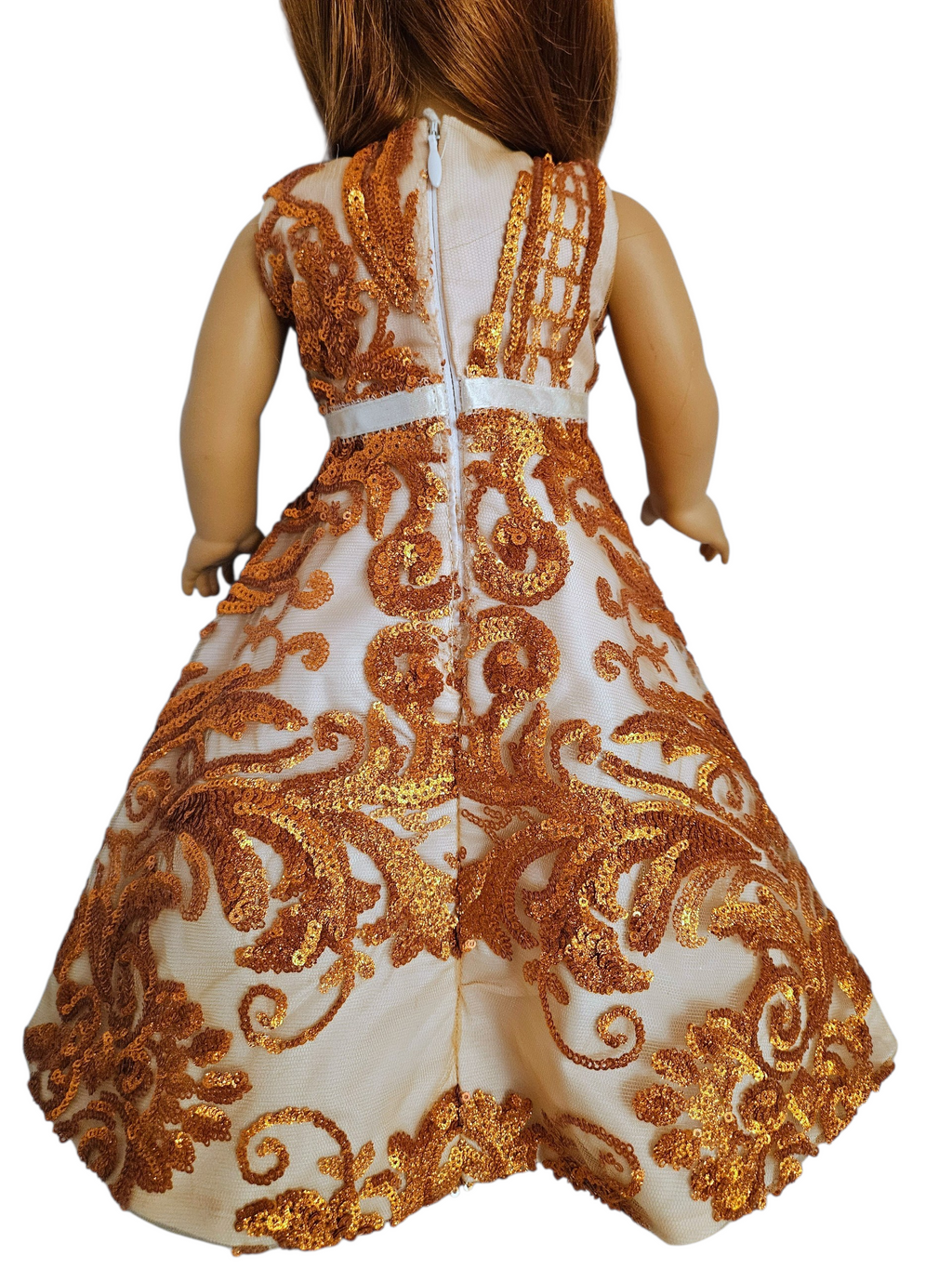18 inch doll Copper Sequin Gown