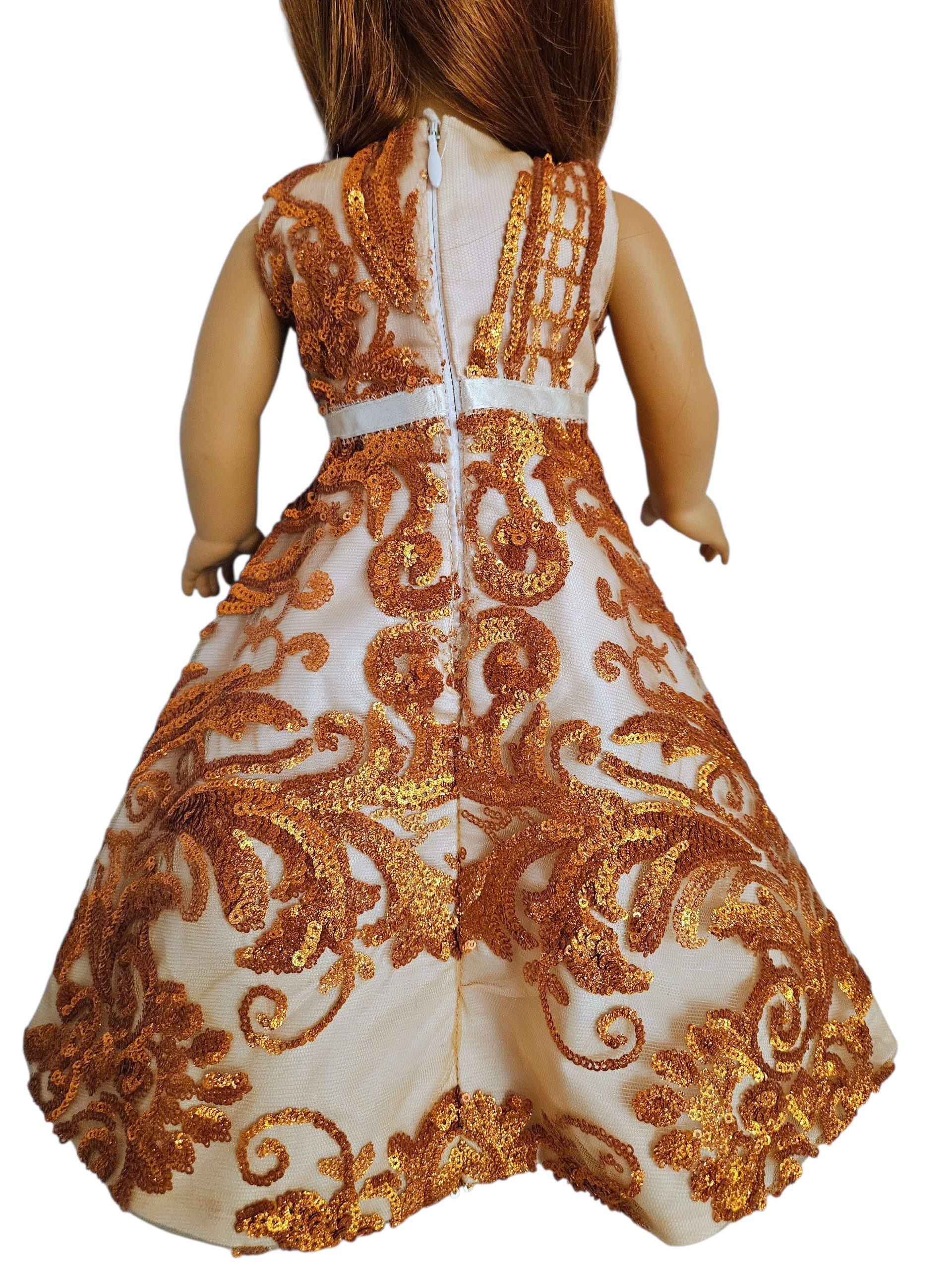 18 inch doll Copper Sequin Gown