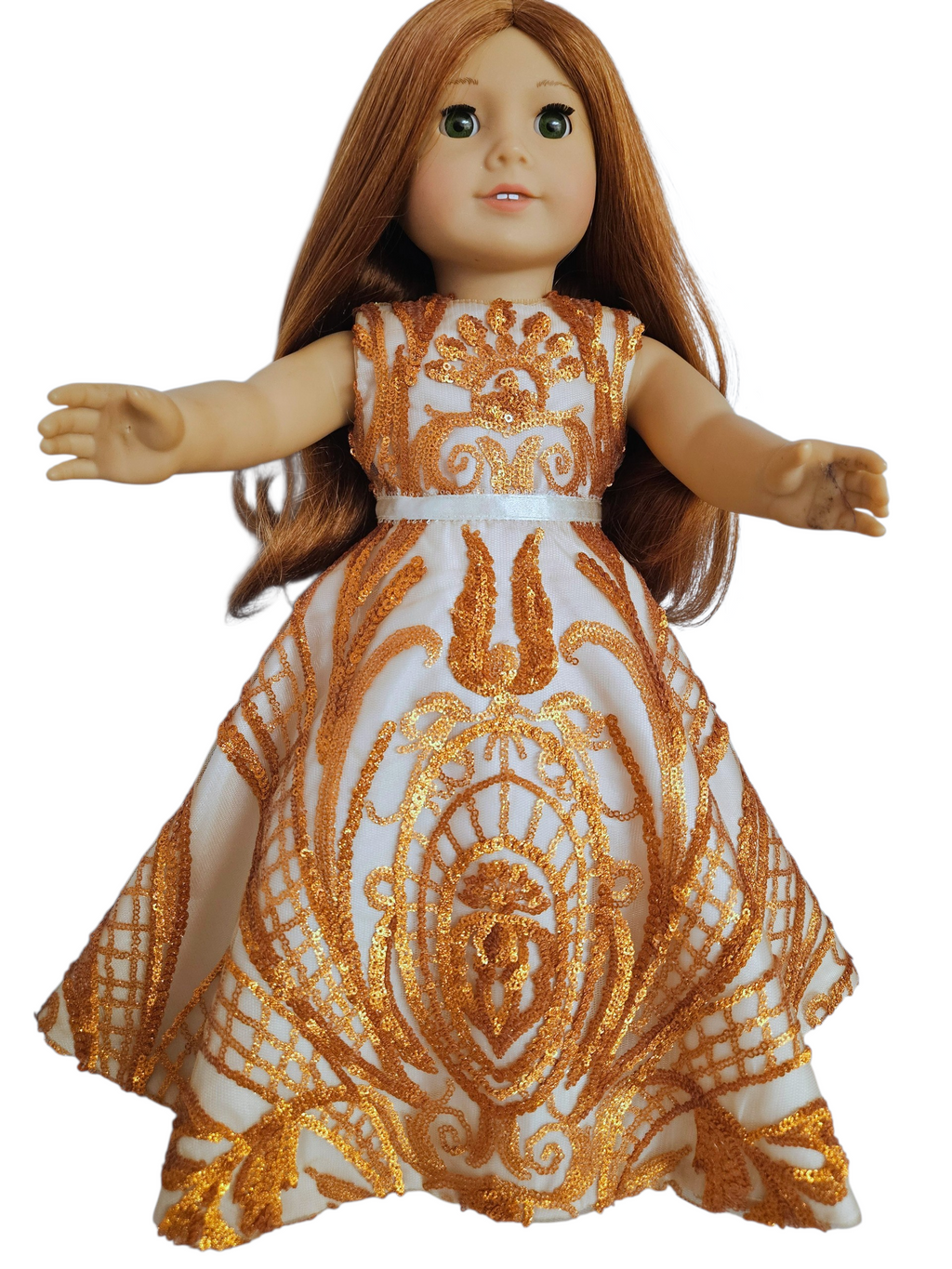 18 inch doll Copper Sequin Gown