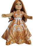 18 inch doll Copper Sequin Gown