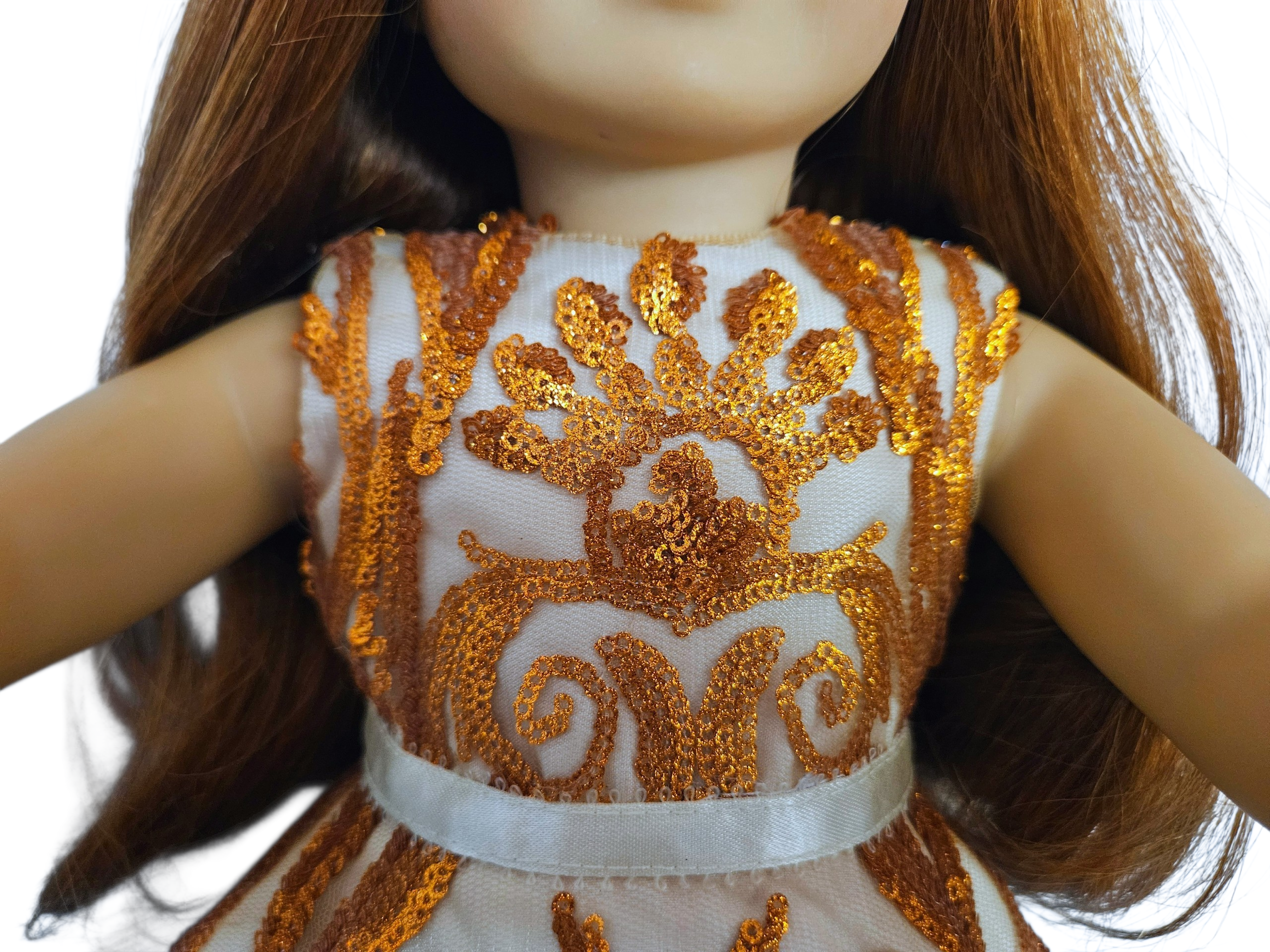 18 inch doll Copper Sequin Gown