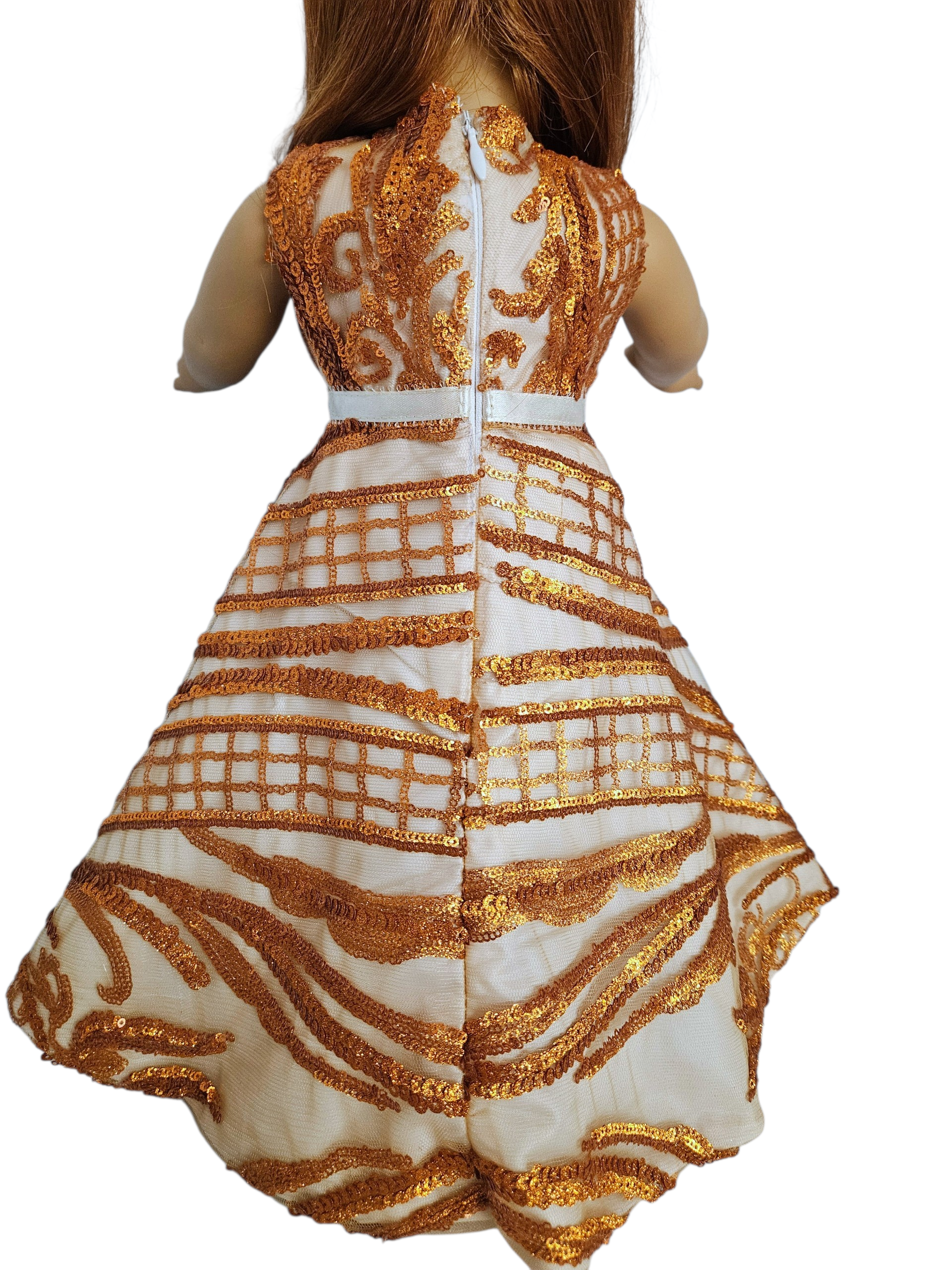 18 inch doll Copper Sequin Gown