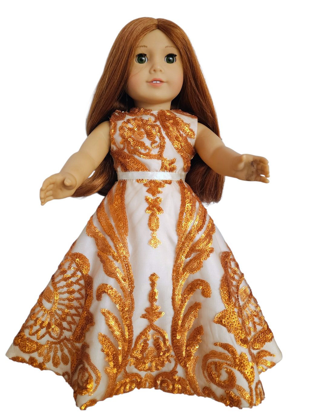 18 inch doll Copper Sequin Gown