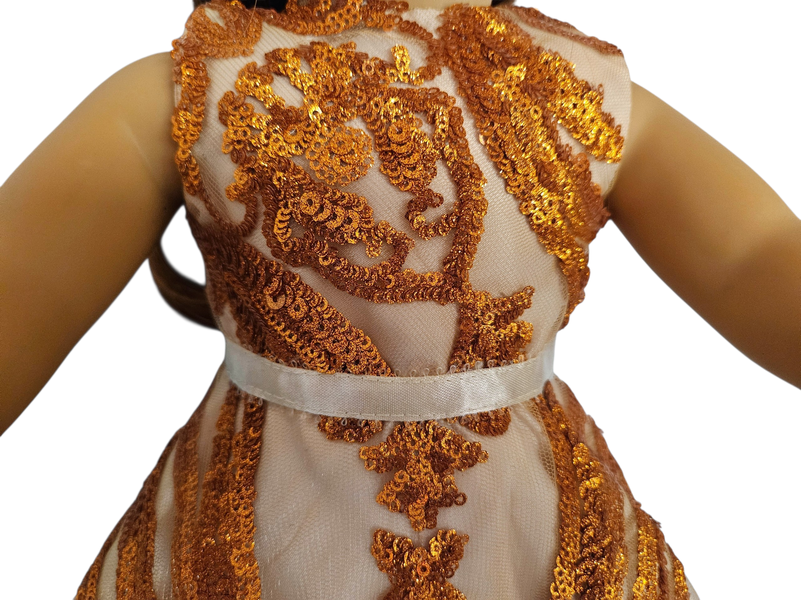 18 inch doll Copper Sequin Gown