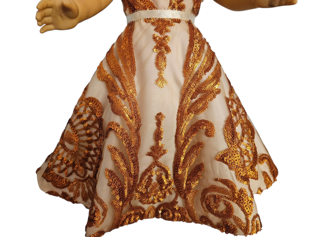 18 inch doll Copper Sequin Gown