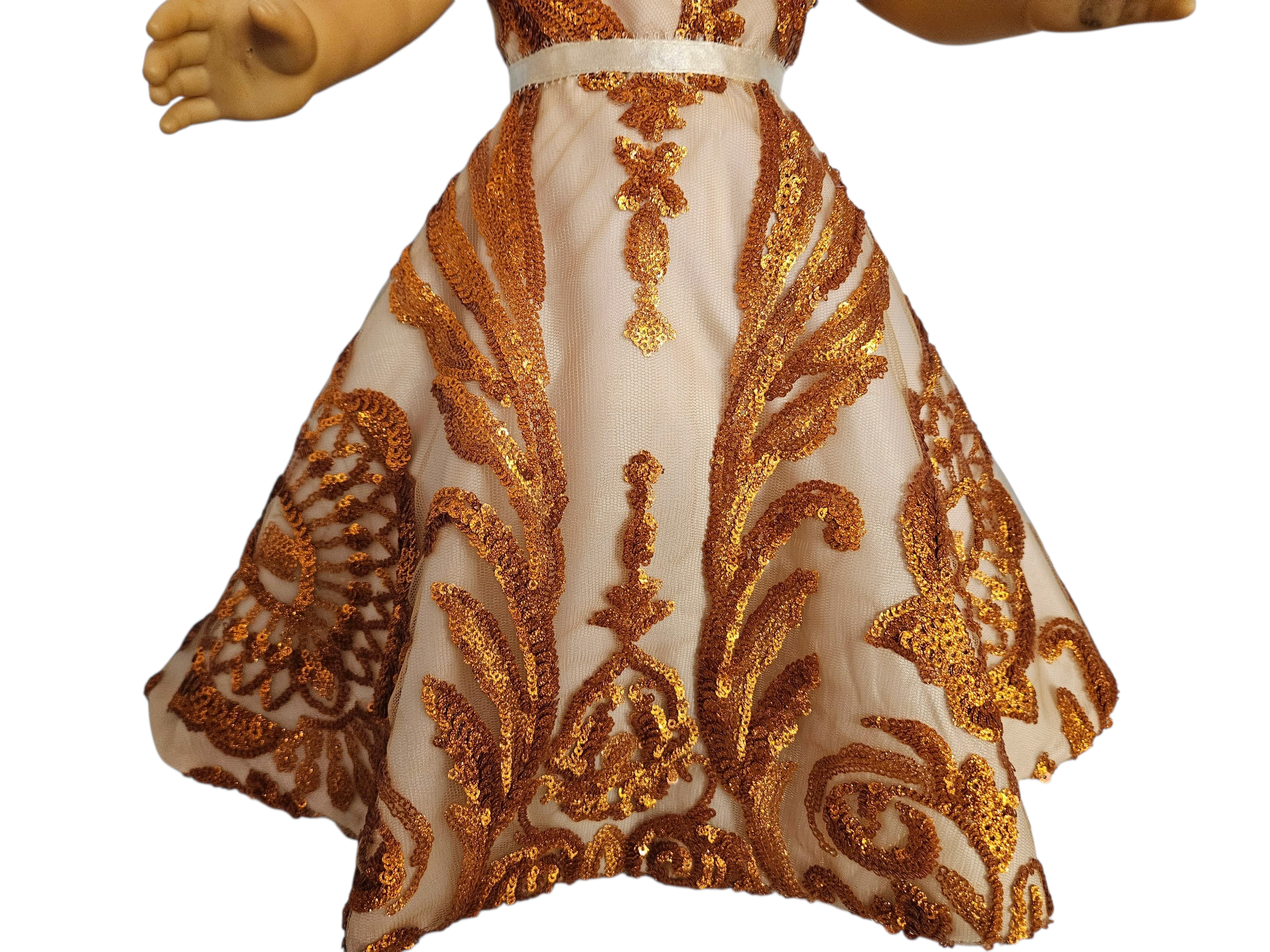 18 inch doll Copper Sequin Gown