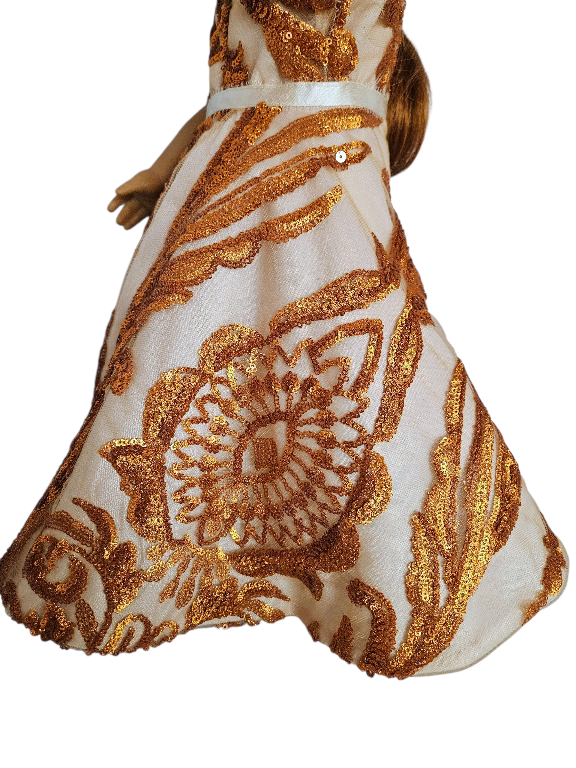 18 inch doll Copper Sequin Gown