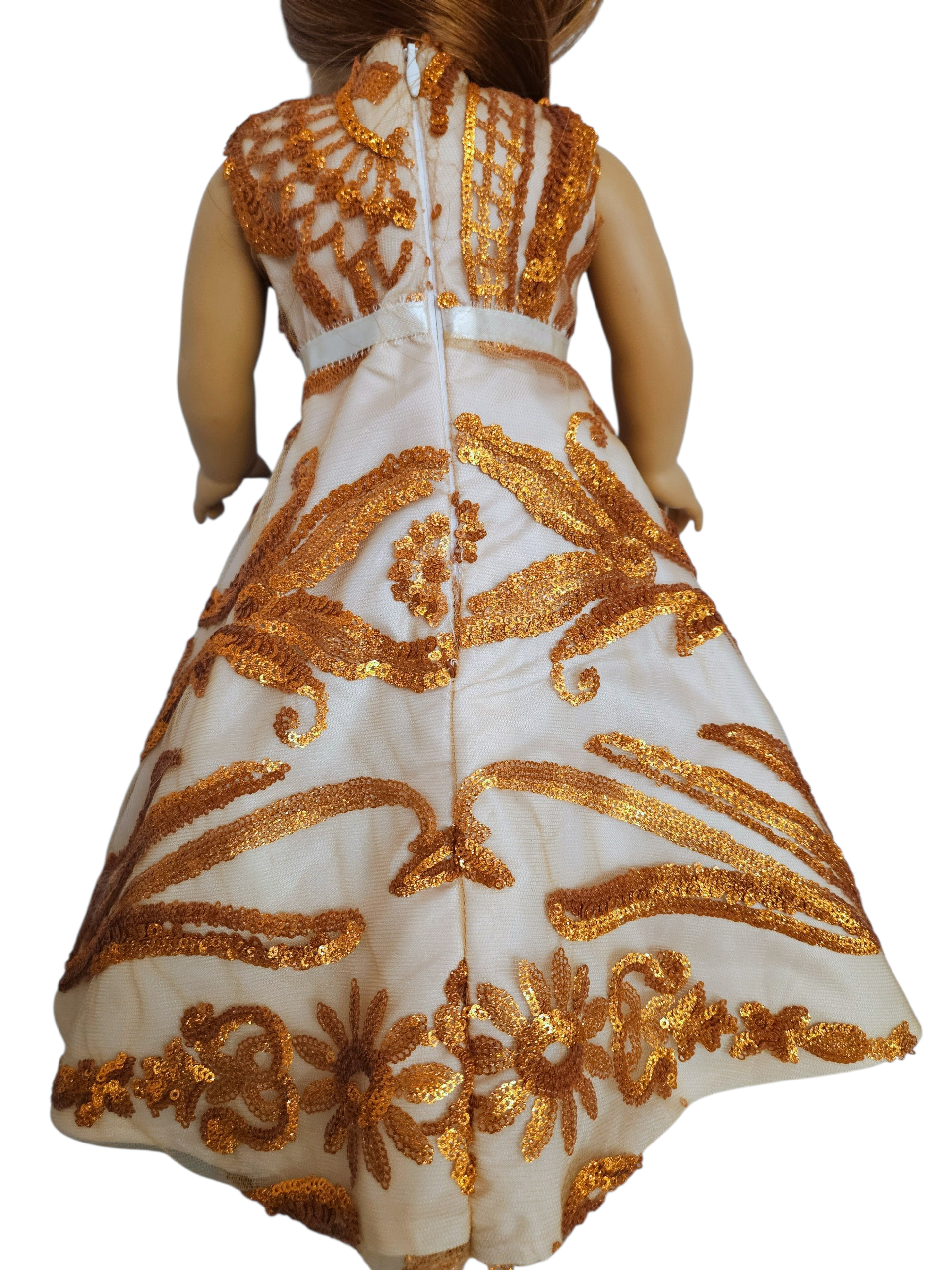 18 inch doll Copper Sequin Gown