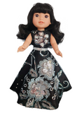 Wellie Wisher Black & Silver Floral Sequin Gown #50