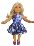 18 inch doll Floral Dress with Peek a Boo Back