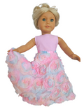 18 inch doll Pink Pastel Floral 3D Gown