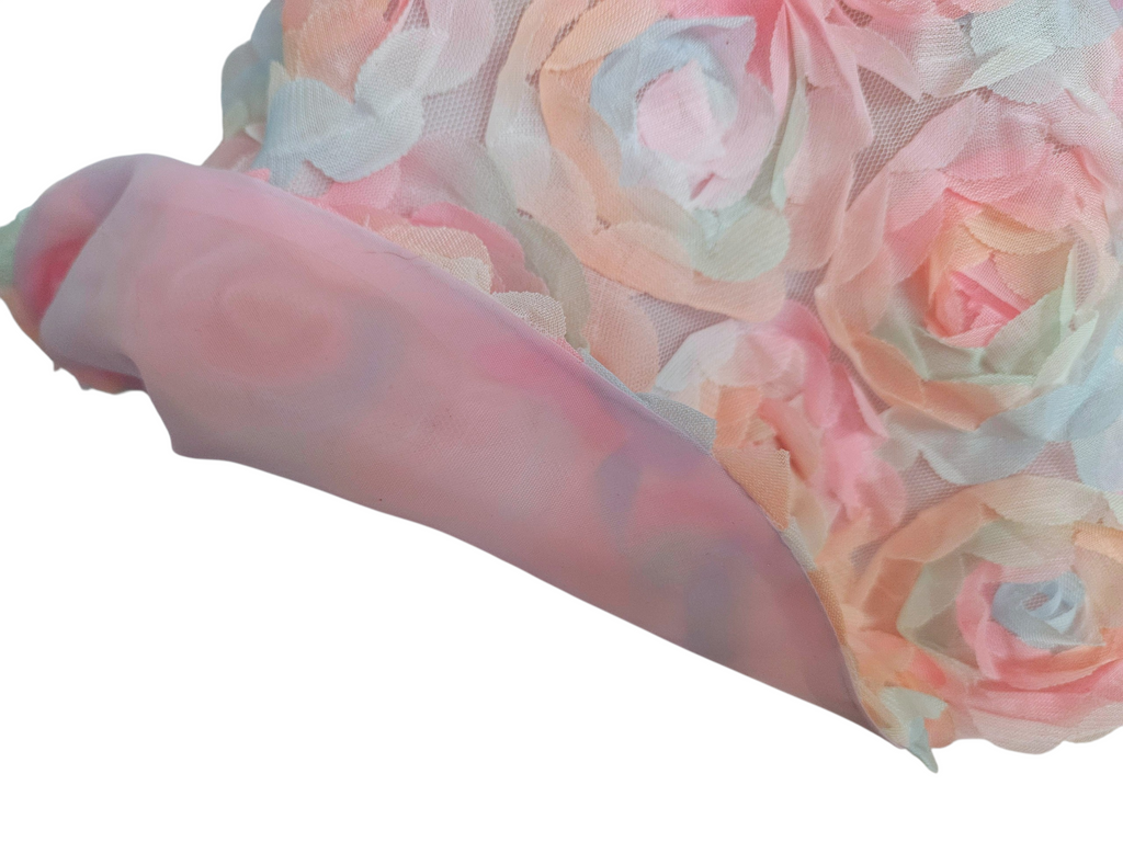 18 inch doll Pink Pastel Floral 3D Gown