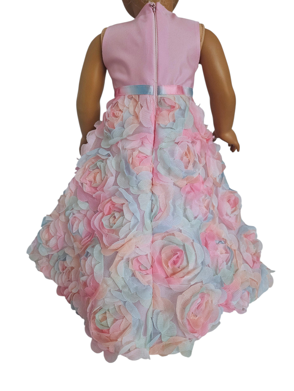 18 inch doll Pink Pastel Floral 3D Gown