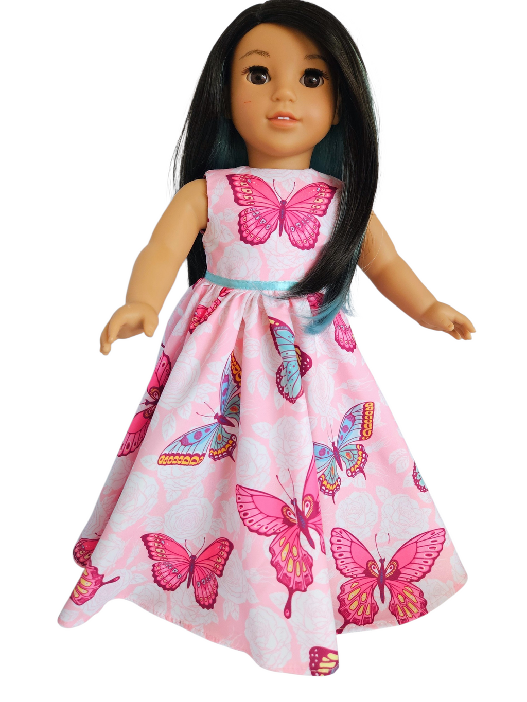 18 inch doll Pink and Blue Butterfly Gown
