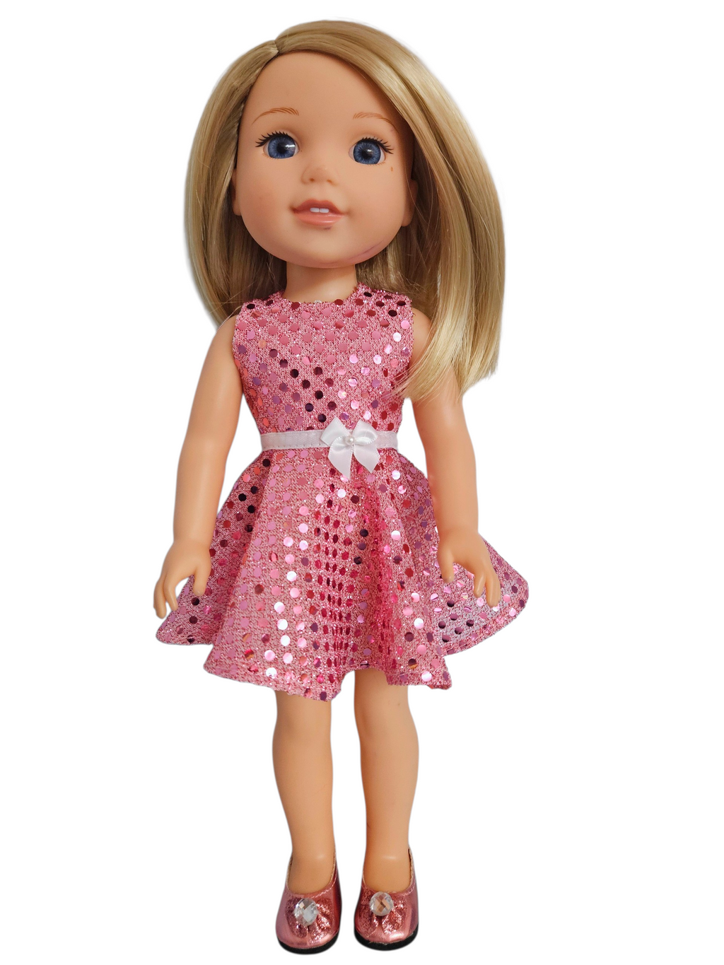 Wellie Wisher Pink Sequin Dress #30