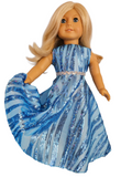 18 inch doll Fancy Blue Sequin Gown