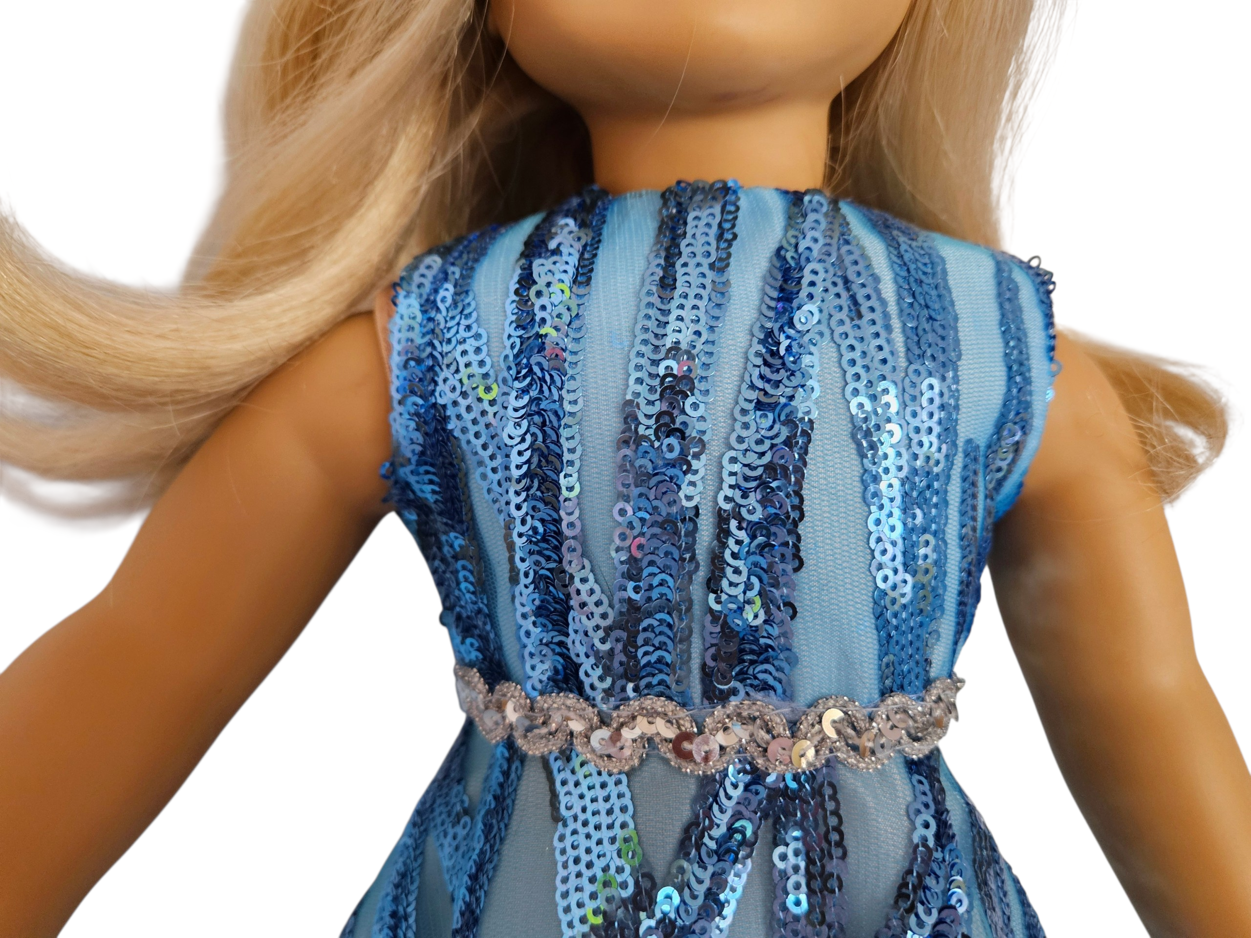 18 inch doll Fancy Blue Sequin Gown