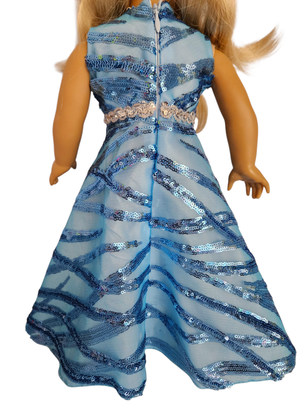 18 inch doll Fancy Blue Sequin Gown