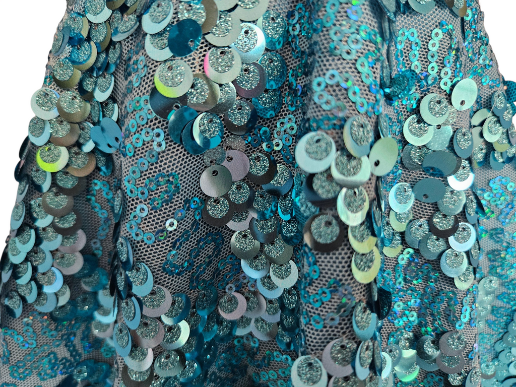 18 inch doll Turquoise Floppy Sequin Gown