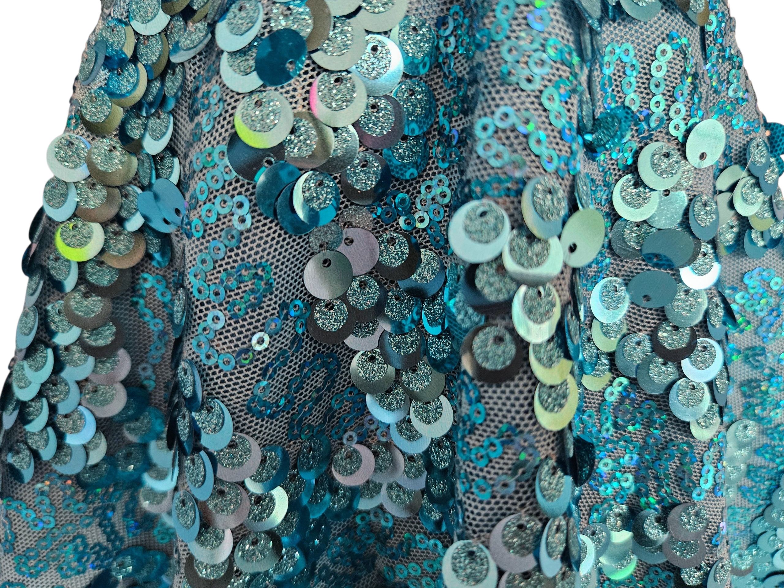 18 inch doll Turquoise Floppy Sequin Gown