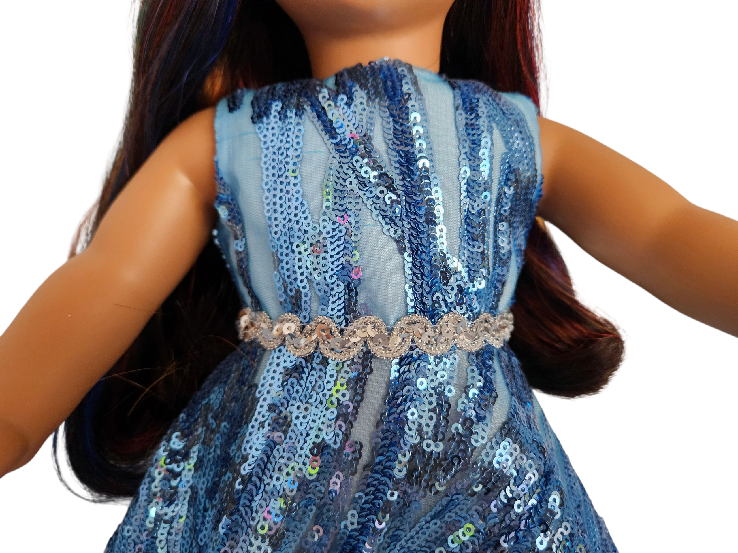 18 inch doll Fancy Blue Sequin Gown