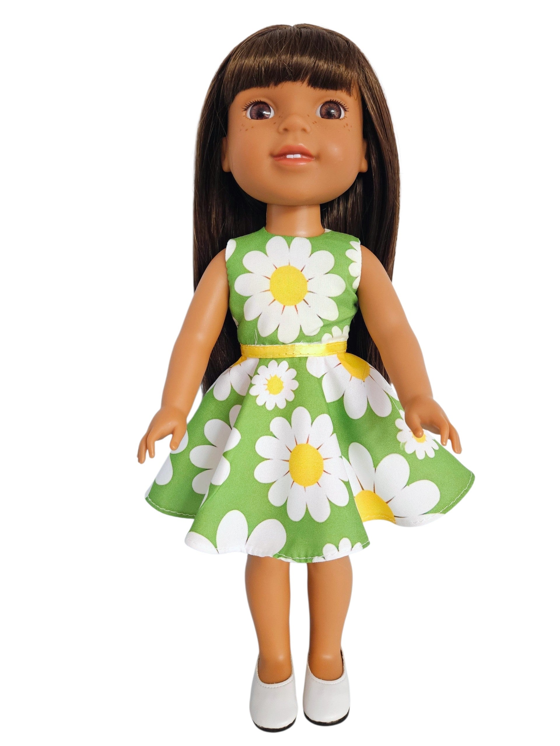 Wellie Wisher Green White Daisy Dress - #38