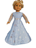 18 inch doll Elsa Snowflake Gown with Train