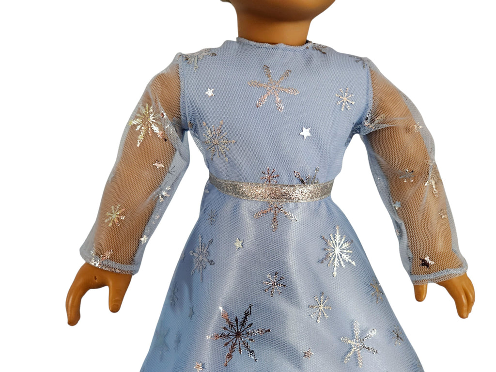 18 inch doll Elsa Snowflake Gown with Train