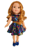 Wellie Wisher Bright Multi Colored Sequin Dress #32