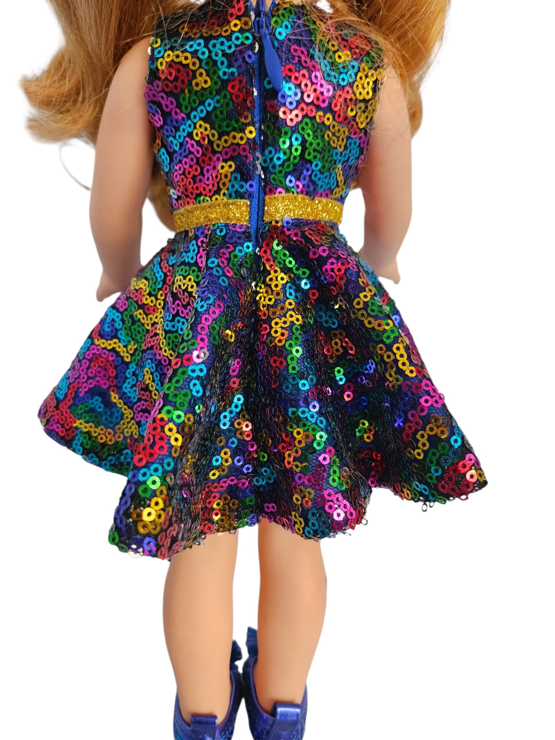 Wellie Wisher Bright Multi Colored Sequin Dress #32