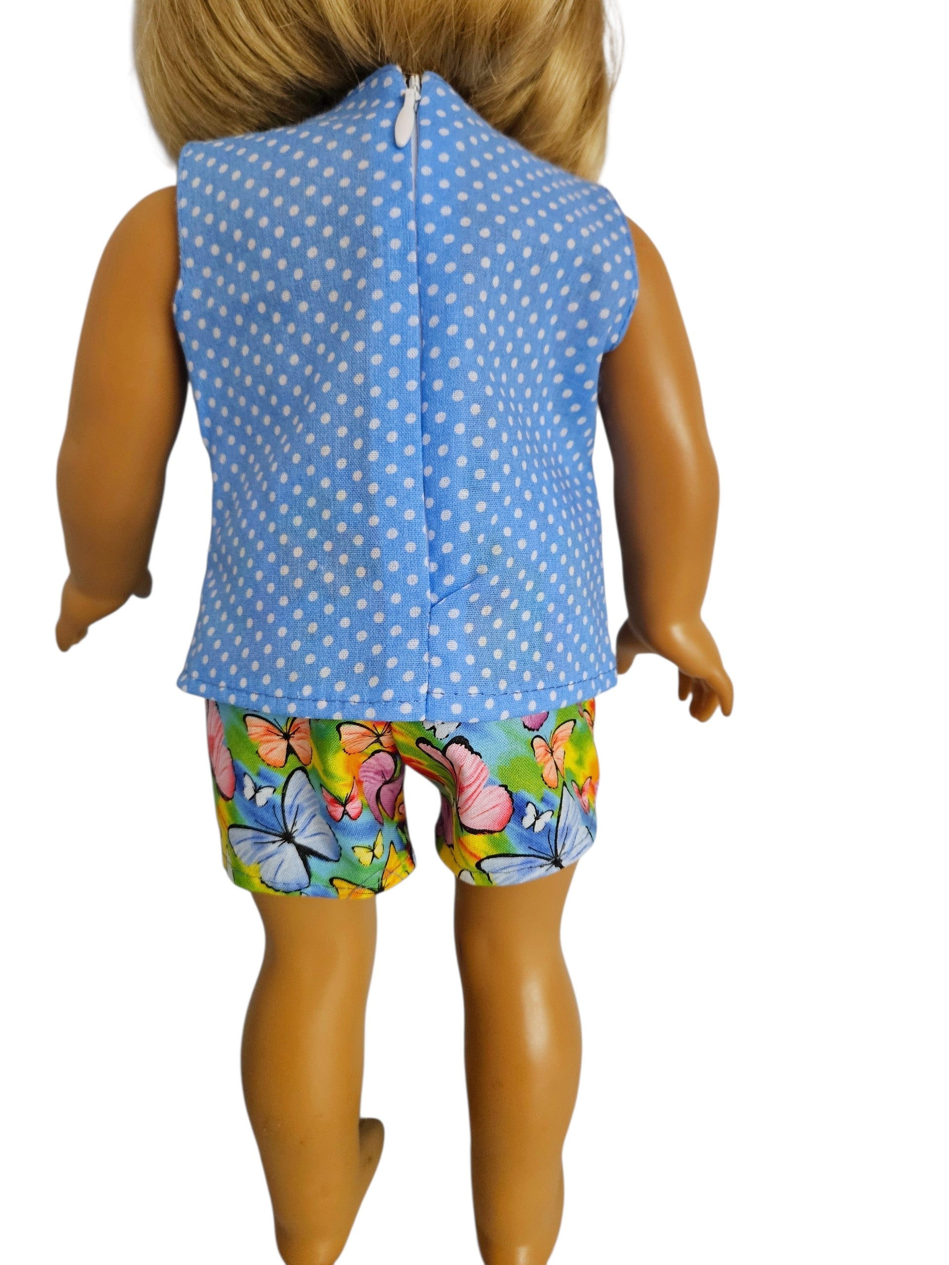 18 inch doll Butterfly & Polka Dots Short Outfit