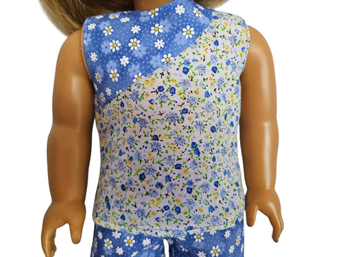 18 inch doll Blue & Yellow Short Outfit