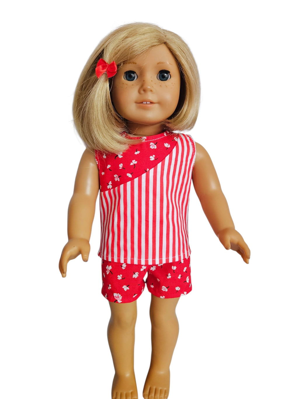 18 inch doll Red & White Shorts Outfit