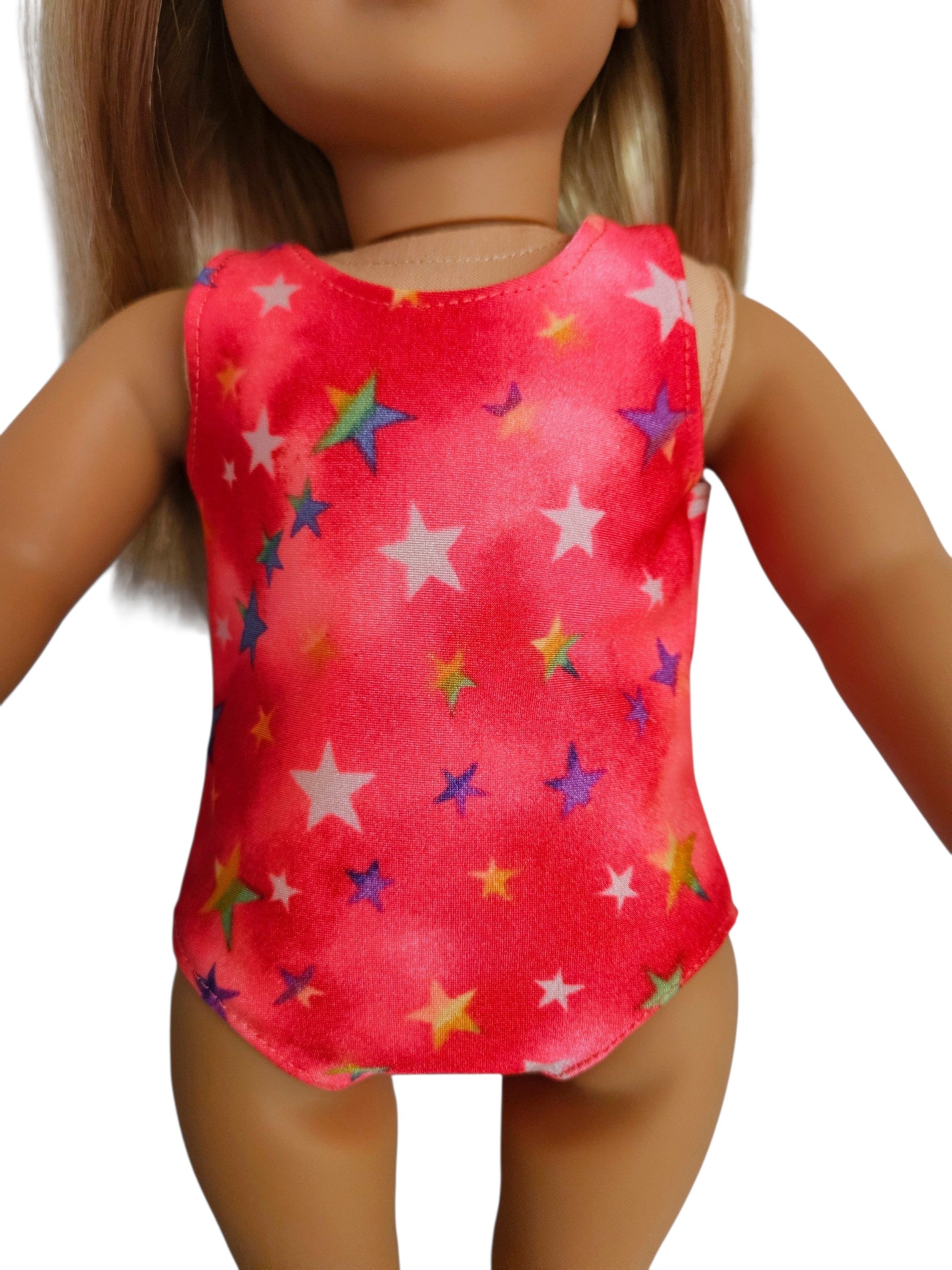 18 inch doll Red Stars Swimsuit and Sash