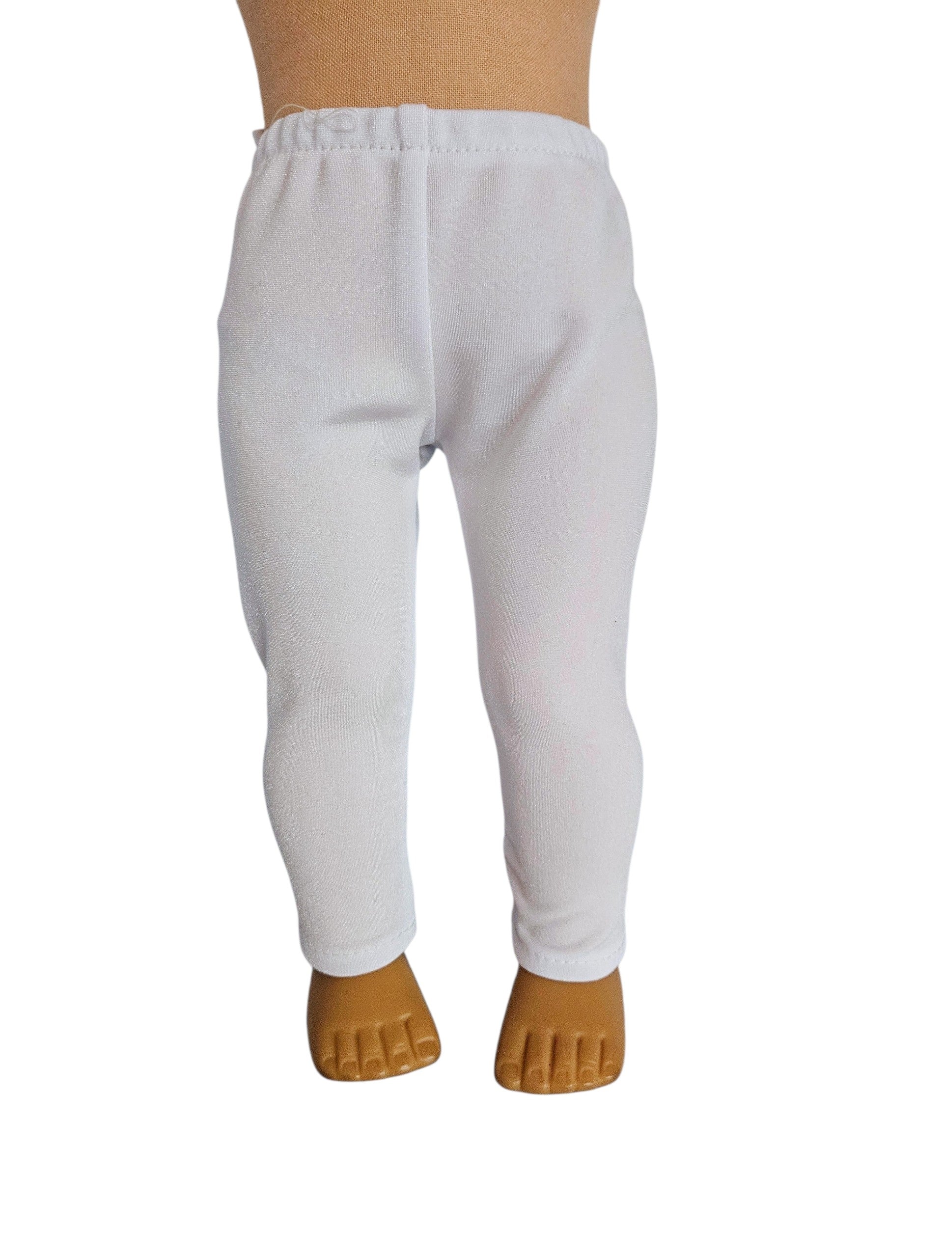 18 inch doll Pink & White Striped Top and White Leggings