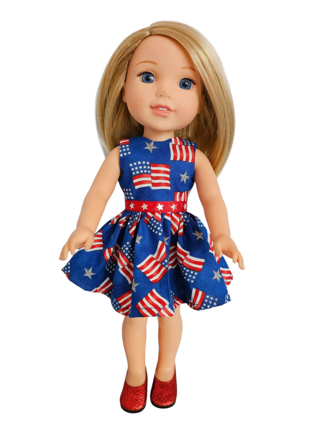 Wellie Wisher Blue Stars & Stripes Dress
