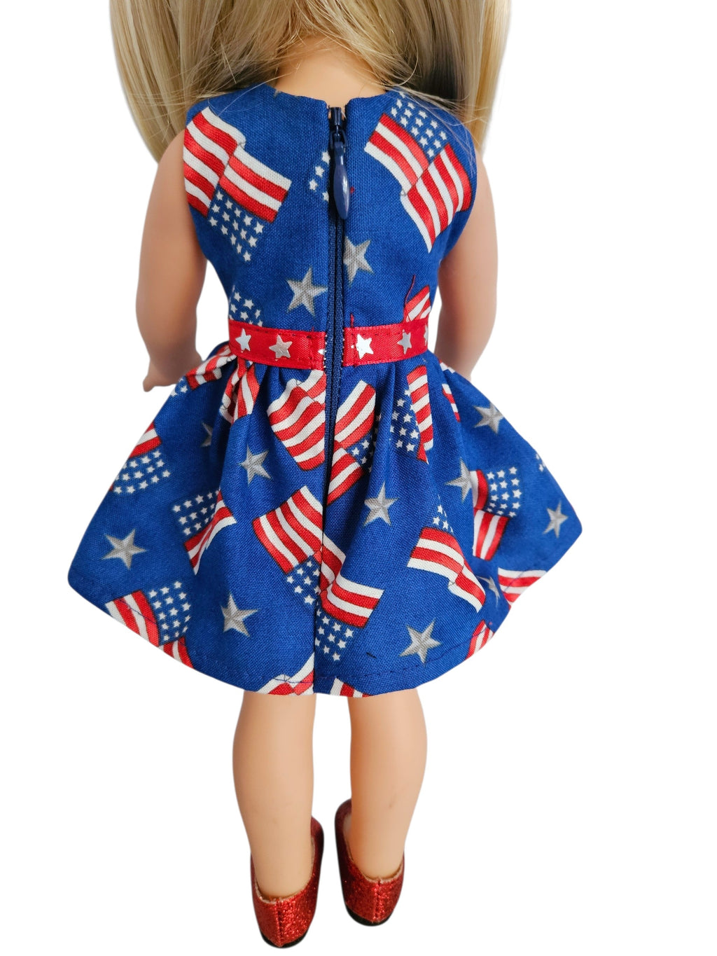Wellie Wisher Blue Stars & Stripes Dress