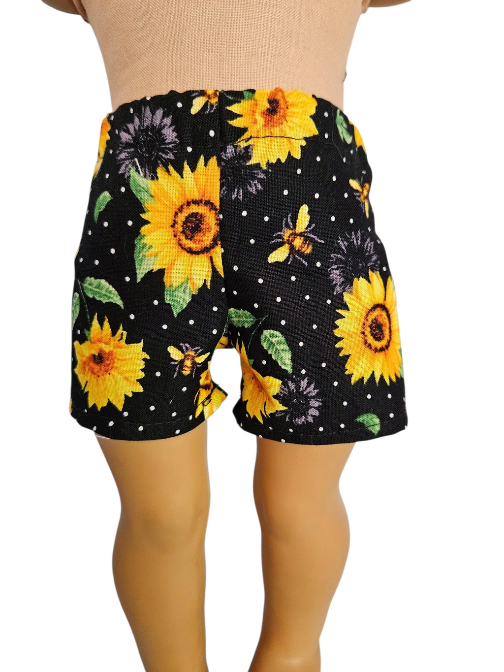 18 inch doll Sunflower Black Polka Dot Shorts & Top