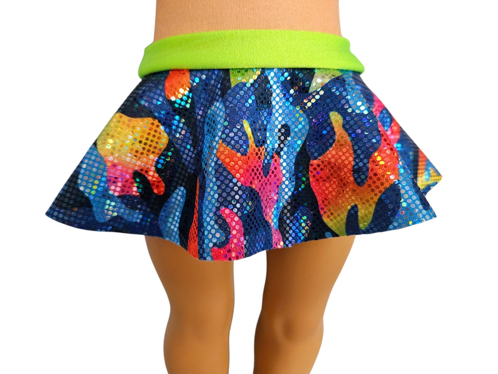18 inch doll Blue & Neon Lime Green Swimsuit